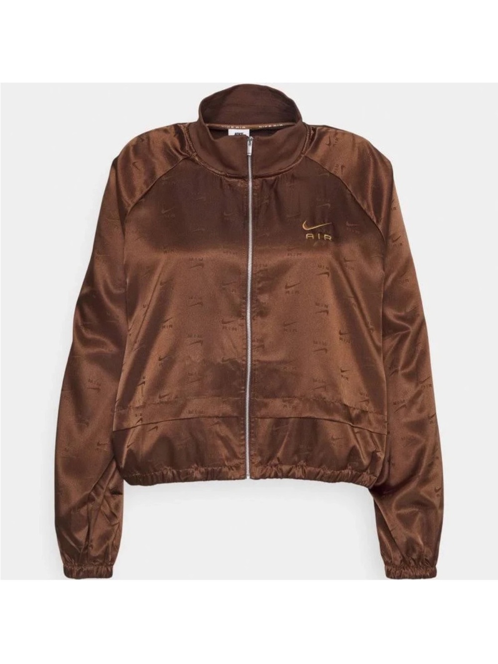 New Nike air, loose fit women’s satin full zip brown jacket XL